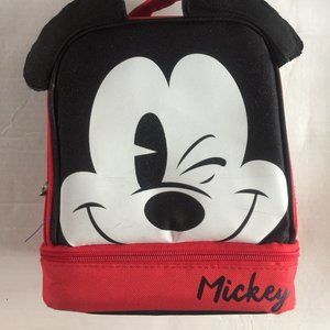 Disney 2 Compartment Canvas Lunch Box Winking Mickey Mouse